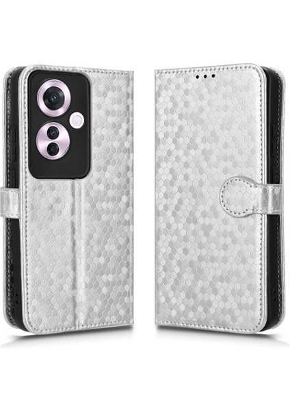 Oppo RENO11 F 5g Manyetik Toka Için Kılıf Geometrik Desen Deri Cüzdan (Yurt Dışından)
