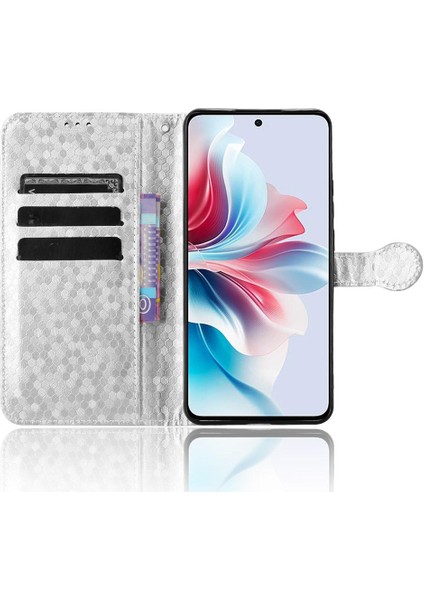 Oppo RENO11 F 5g Manyetik Toka Için Kılıf Geometrik Desen Deri Cüzdan (Yurt Dışından)