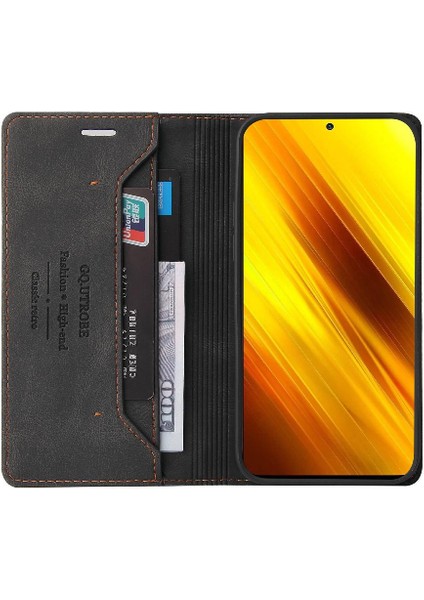Xıaomı Poco X3 Premium Deri Iki Kart Yuvaları Kickstand (Yurt Dışından)