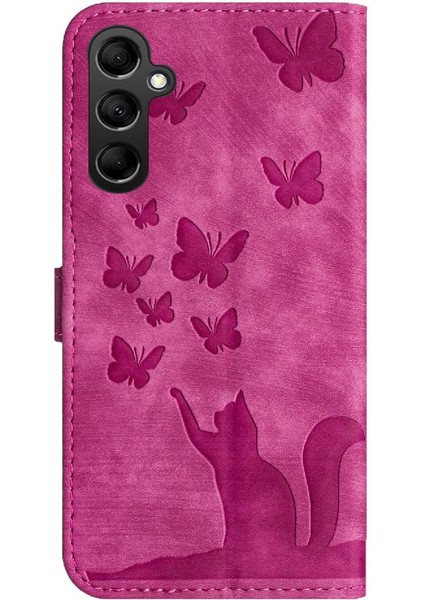 Samsung Galaxy S23 Fe 5g Kart Cep Cüzdan Kılıf Kabartmalı Kedi (Yurt Dışından)