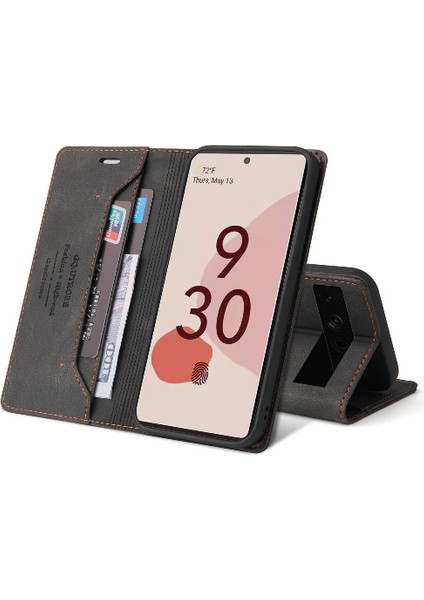 Google Pixel 7 Pro Kickstand Premium Deri Iki Kart Yuvası Için Kılıf (Yurt Dışından)