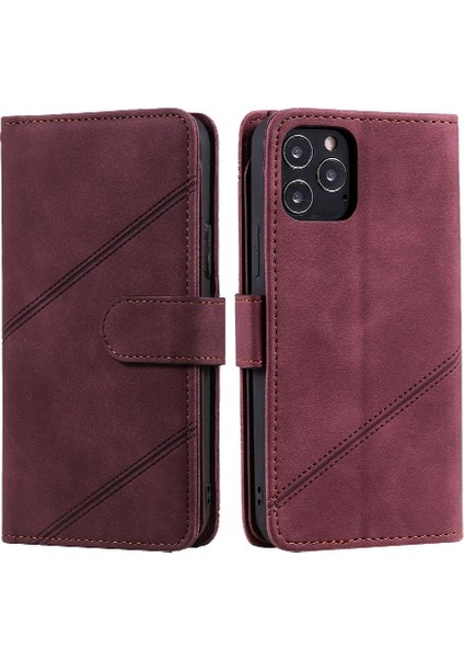 IPhone 12 Için Kılıf Pro Max Manyetik Cüzdan Çevir Folio Pu Deri Bileklik (Yurt Dışından)