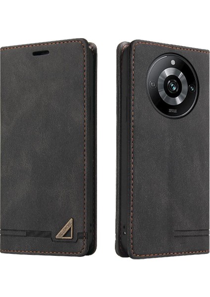 REALME11 Pro Kickstand Premium Deri Premium Deri Iki Için Kılıf (Yurt Dışından)