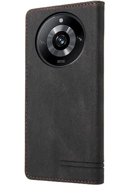 REALME11 Pro Kickstand Premium Deri Premium Deri Iki Için Kılıf (Yurt Dışından)
