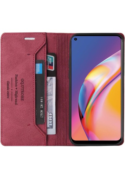 SZY Mall Oppo A94 4g Kickstand Iki Kart Yuvaları Premium Deri Premium Için Kılıf (Yurt Dışından)