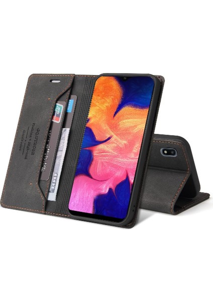 SZY Mall Samsung Galaxy A10 Iki Kart Yuvaları Için Kılıf Kickstand Premium Deri (Yurt Dışından)