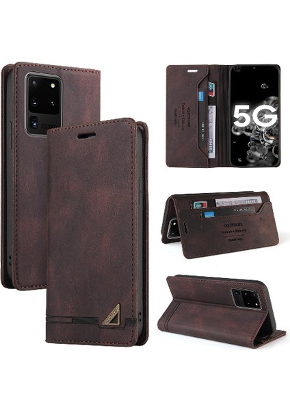 Samsung Galaxy S20 Ultra Kickstand Premium Deri Premium Iki Kılıf (Yurt Dışından)