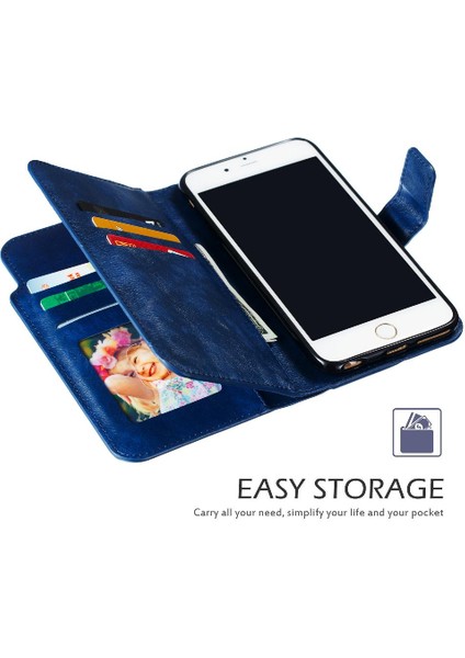 IPhone 6 Için Kılıf Artı/6s Artı 9 Kart Yuvaları Kickstand Cüzdan Manyetik Pu (Yurt Dışından) fırsatları