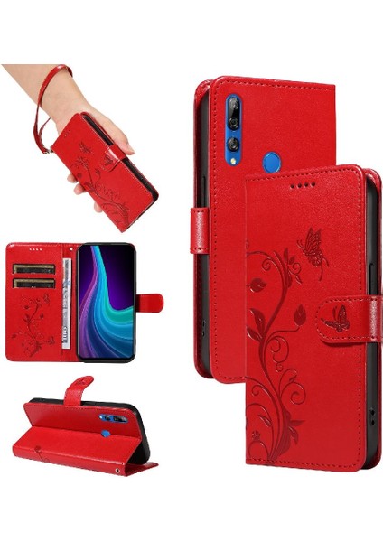 Huawei Y9 Başbakan 2019 Kabartmalı Kelebek Yüksek Kalite Için Flip Case Cüzdan (Yurt Dışından)