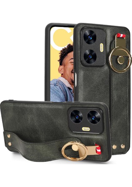 Realme C55 Uyumluluk Premium Pu Deri Kolaylık Bilek Için Kılıf (Yurt Dışından)