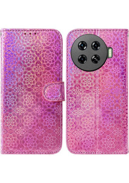 Tecno Spark 20 Pro Artı 4g Glitter Renkli Kart Yuvası Cüzdan Pu Için Kılıf (Yurt Dışından)