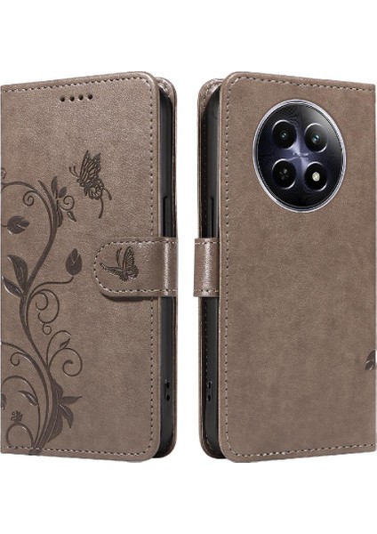 El Kayışı ile Realme 12 5g Yüksek Kaliteli Deri Için Flip Case Kabartmalı (Yurt Dışından)