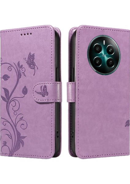Realme 12 Plus Için Flip Case ve El Kayışı Yüksek Kalite ile Kart Yuvası (Yurt Dışından)