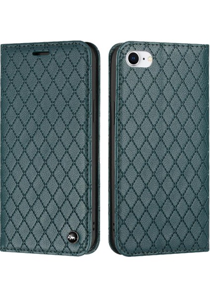 IPhone 7/8 Için Kılıf Cüzdan Manyetik Kabuk Çevirme Kartvizit Yuvaları Tutucu (Yurt Dışından)