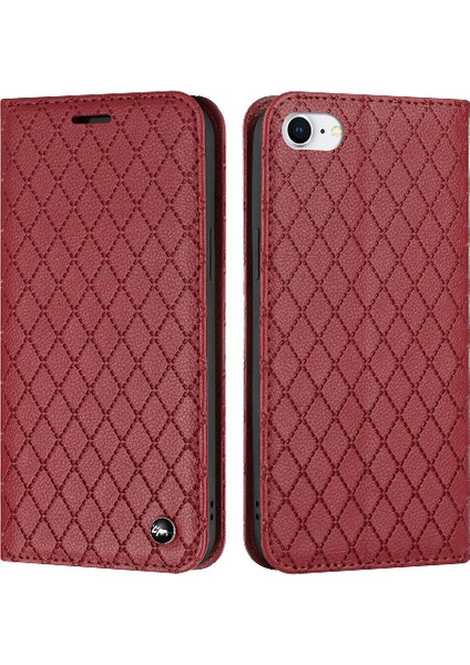 IPhone 7/8 Için Kılıf Cüzdan Manyetik Kabuk Çevirme Kartvizit Yuvaları Tutucu (Yurt Dışından)