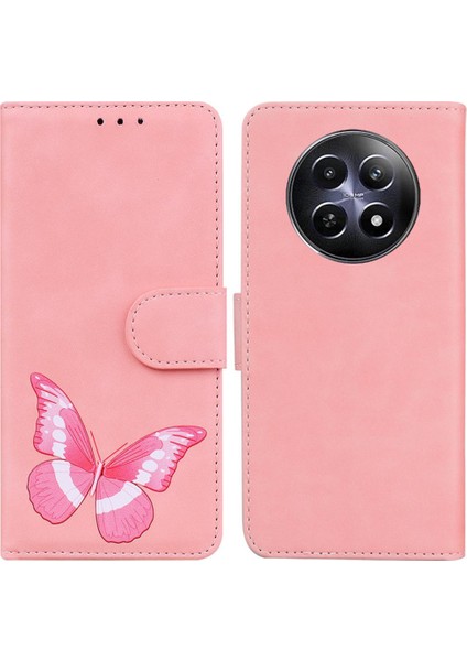 Realme 12 5g Flip Folio Kapak Cüzdan Kelebek Kart Yuvaları Renk (Yurt Dışından)