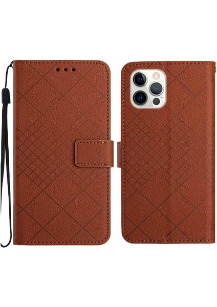 IPhone 13 Için Flip Case Pro Max Kart Yuvası Standı Elmas El ile Kabartmalı (Yurt Dışından)