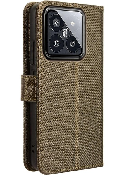 Xiaomi 14 Pro 5g Kickstand Kapak Manyetik Cüzdan Kart Tutucu (Yurt Dışından)