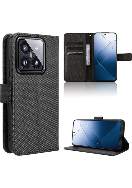Xiaomi 14 Pro 5g Kickstand Kapak Manyetik Cüzdan Kart Tutucu (Yurt Dışından)