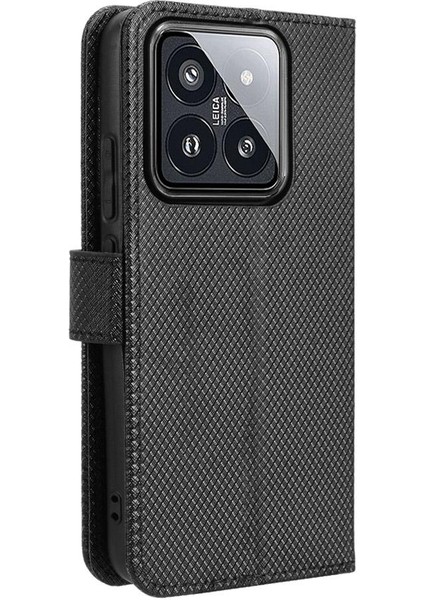 Xiaomi 14 Pro 5g Kickstand Kapak Manyetik Cüzdan Kart Tutucu (Yurt Dışından)