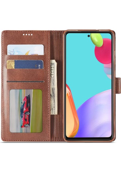 Samsung Galaxy A52S 5g Buzağı Doku Yatay Çevir Deri Kılıf (Yurt Dışından)