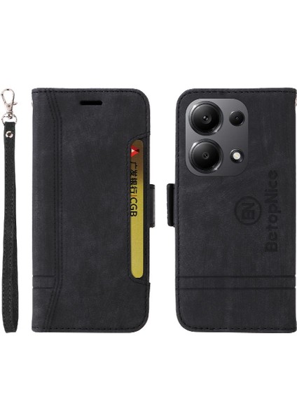Redmi Için Not 13 Pro 4g Tpu Deri Manyetik Kart Yuvaları Flip Case (Yurt Dışından)