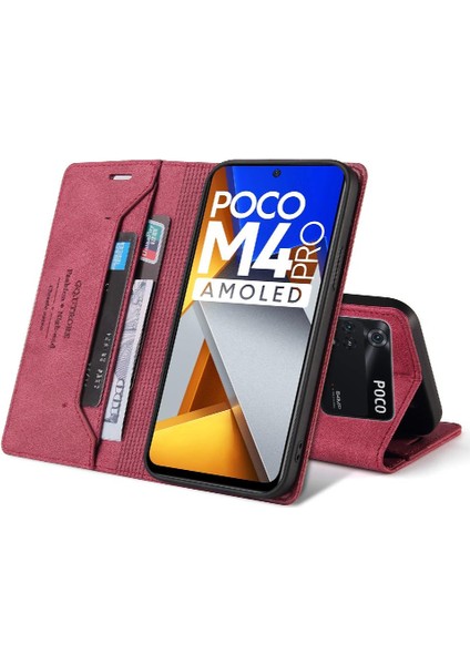 Poco M4 Pro 4g Için Iki Kart Yuvaları Kickstand Premium Deri Kılıf (Yurt Dışından)