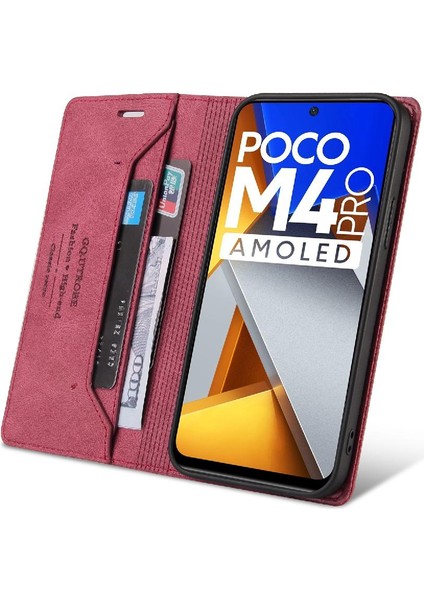 Poco M4 Pro 4g Için Iki Kart Yuvaları Kickstand Premium Deri Kılıf (Yurt Dışından)
