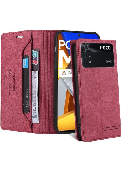 Poco M4 Pro 4g Için Iki Kart Yuvaları Kickstand Premium Deri Kılıf (Yurt Dışından)