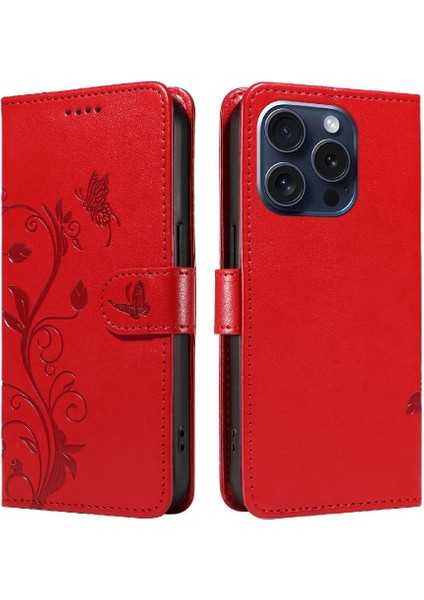 El Kayışı ve Kart Yuvası Yüksek Kaliteli Deri ile IPhone 15 Pro Için Kılıf (Yurt Dışından)