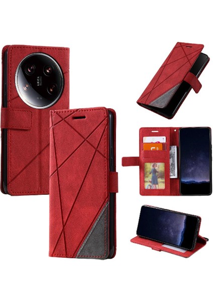 Xiaomi 14 Için Kılıf Ultra Darbeye Manyetik Cüzdan Çevir Folio Pu Deri (Yurt Dışından)