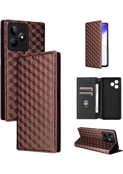 Realme C51 4g Kart Yuvaları Tutucu Manyetik Kapatma 3D Desen Pu (Yurt Dışından)