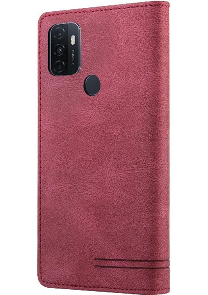 SZY Mall Oppo A53 2020 Kickstand Premium Deri Için Kılıf Iki Kart Yuvaları Prim (Yurt Dışından)