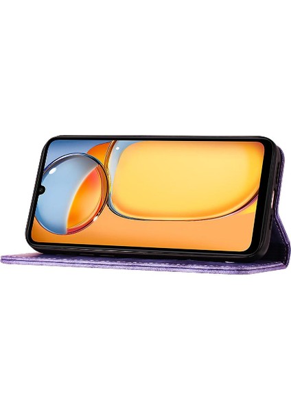 Redmi Için Kılıf 13C 4g/5g Cüzdan Kılıf Kabartmalı Kelebek Kedi Kartı (Yurt Dışından) fırsatları
