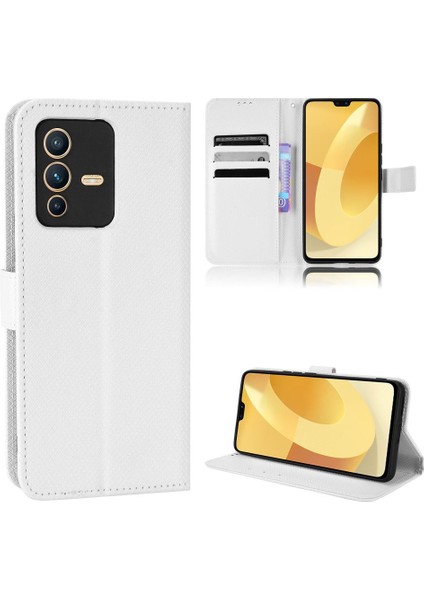 Vivo V23 5g Için Kılıf Kapak Kart Tutucu Kickstand Manyetik Cüzdan (Yurt Dışından)