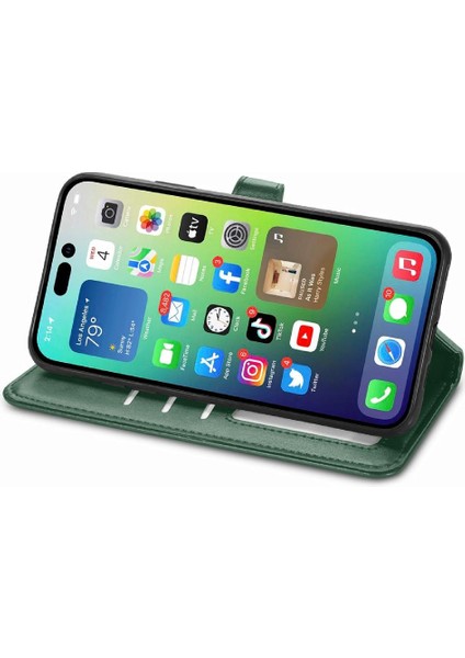 IPhone 14 Için Kılıf Pro Zarif Iş Moda Tasarım Cüzdan Fonksiyonu (Yurt Dışından)