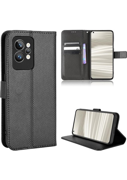 Realme Gt 2 Pro Için Kılıf Kapak Kart Tutucu Kickstand Manyetik Cüzdan (Yurt Dışından)