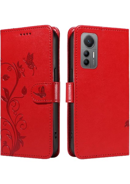 El Kayışı ile Xiaomi 12 Lite Için Kılıf Kabartmalı Kelebek Cüzdan Telefon (Yurt Dışından)