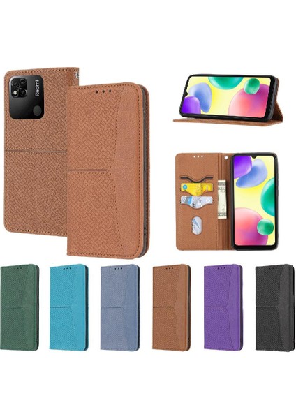 Redmi 10A/9C Kredi Kartı Tutucu El Cüzdan Flip Folio Pu (Yurt Dışından)
