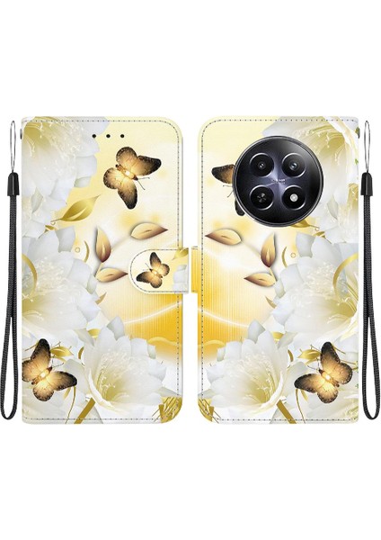 Realme 12 Artı Manyetik Kapatma Kart Yuvaları Pu Deri Cüzdan (Yurt Dışından)