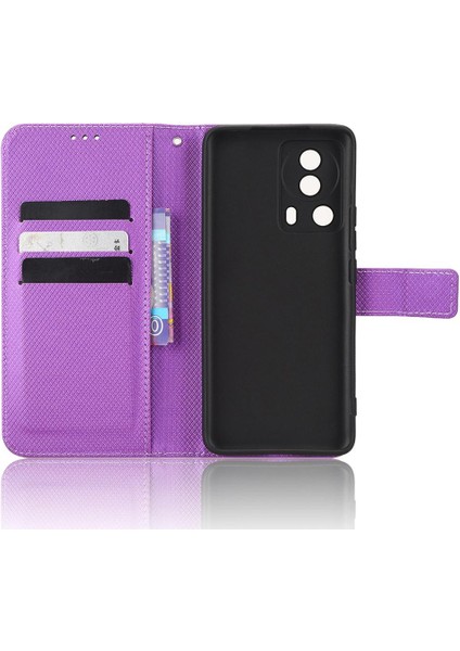 Xiaomi 12 Lite Kickstand Manyetik Cüzdan Kart Tutucu Kapak Için Kılıf (Yurt Dışından)