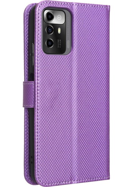 Zte Blade A72 5g Kickstand Kapak Kart Tutucu Manyetik Cüzdan (Yurt Dışından)