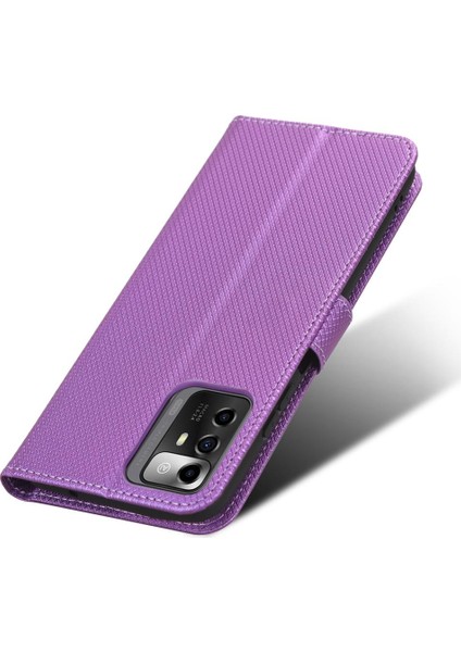Zte Blade A72 5g Kickstand Kapak Kart Tutucu Manyetik Cüzdan (Yurt Dışından)