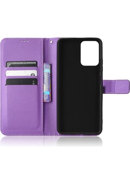 Zte Blade A72 5g Kickstand Kapak Kart Tutucu Manyetik Cüzdan (Yurt Dışından)