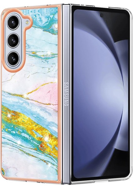 Samsung Galaxy Z Için Kılıf Fold 5 Yumuşak Tampon Mermer Desen Ince Tpu (Yurt Dışından)