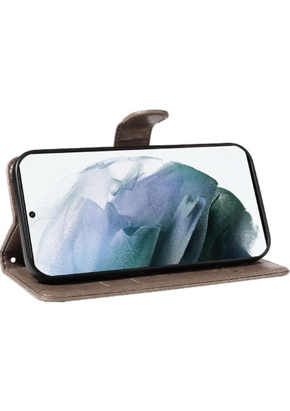 El Kayışı ile Samsung Galaxy S21 Için Kılıf Kabartmalı Kelebek Cüzdan ve (Yurt Dışından)