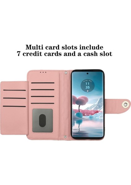 Motorola Kenar 40 Neo Kart Tutucu Cüzdan Kapak Bilek Şeridi Şık (Yurt Dışından) fırsatları