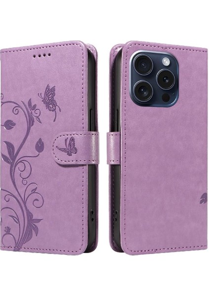 El Kayışı ve Kart Yuvası Yüksek Kaliteli Deri ile IPhone 15 Pro Için Kılıf (Yurt Dışından)