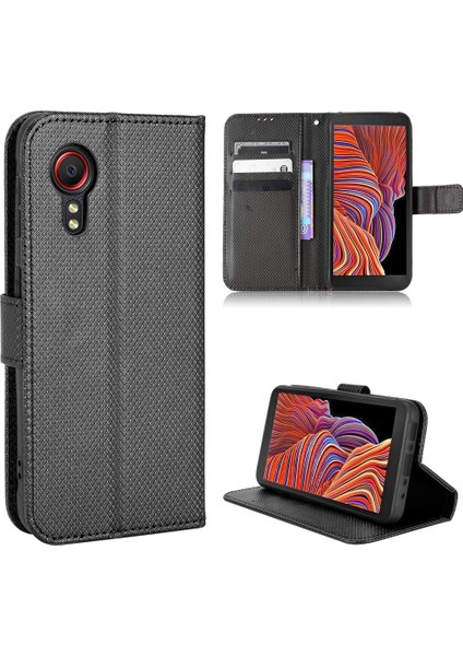 Samsung Galaxy Xcover 5 Kickstand Kart Tutucu Manyetik Cüzdan (Yurt Dışından)