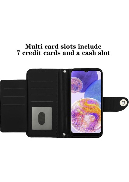 Samsung Galaxy Için Kılıf A52S 5g Kart Tutucu Cüzdan Kapak Bilek Şeridi (Yurt Dışından)
